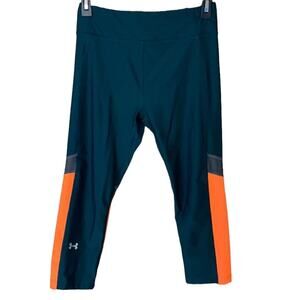 Under Armour HeatGear Alpha Novelty Compression Leggings Teal Orange Size Small